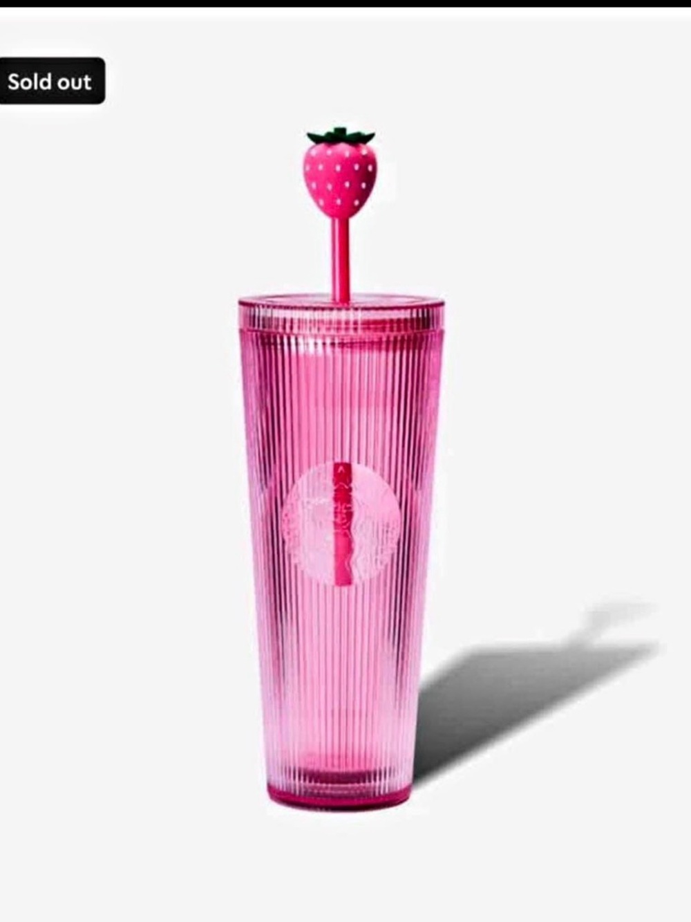 Starbucks Pink Ribbed Strawberry Straw Tumbler